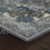 Mainstays Dickens Blue/Gray Distressed Floral Medallion Area Rug or Runner   565480219
